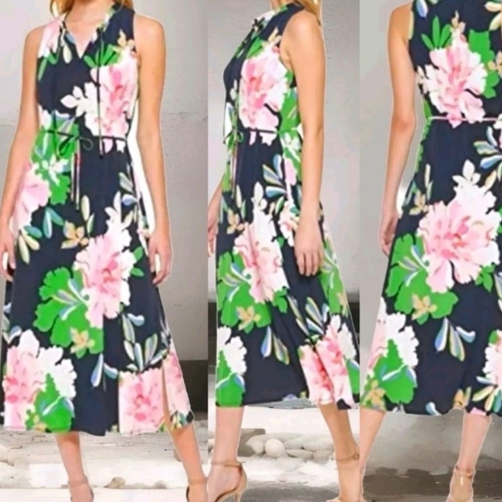 Tommy Hilfiger Navy Floral Maxi Dress